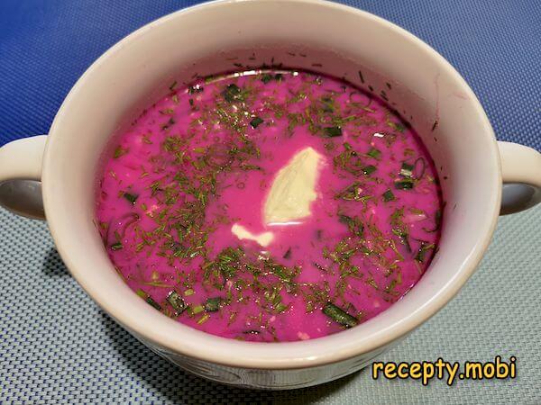 Beetroot cold soup with kefir