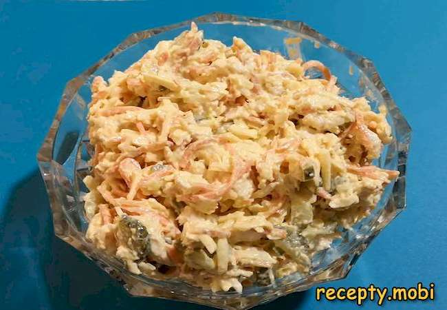 Салат «Лисичка» с корейской морковкой