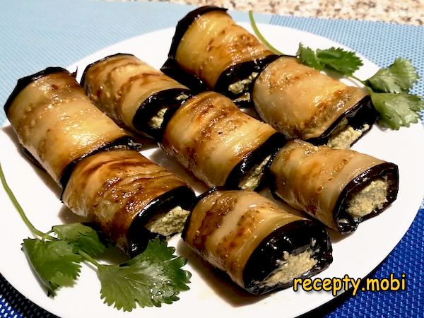 Рулетики из баклажанов с грецкими орехами