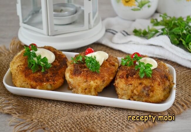 Котлеты из картофельного пюре с фаршем