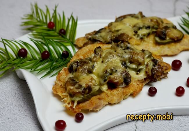 Отбивные из свинины с грибами