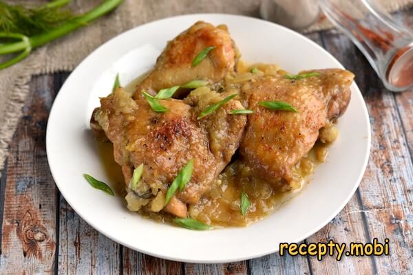 Курица по-еврейски с луком