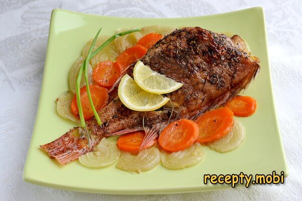 Sea bass in foil in the oven