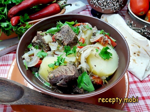 Хашлама из говядины с картофелем