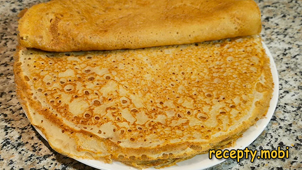 Блины на кефире и молоке с дырочками (тонкие)