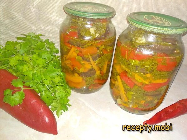 Маринованные баклажаны с перцем