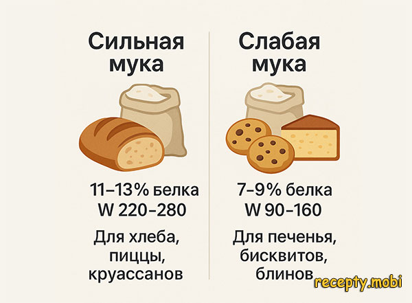 Что такое сильная и слабая мука