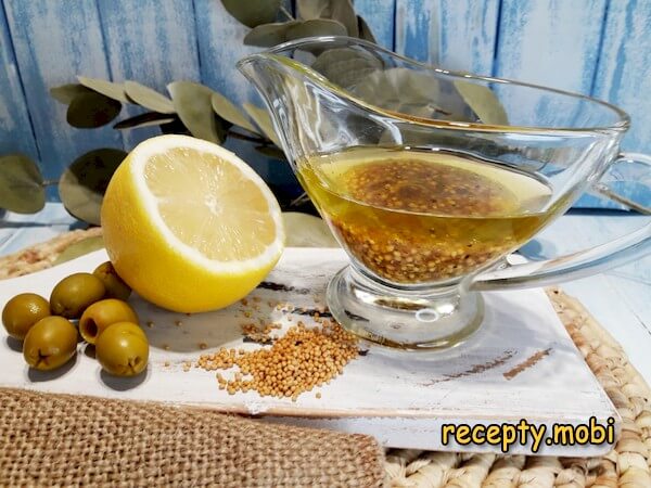 Dressing for Greek salad with Dijon mustard