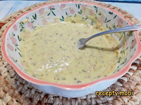 Preparation of dressing for salad