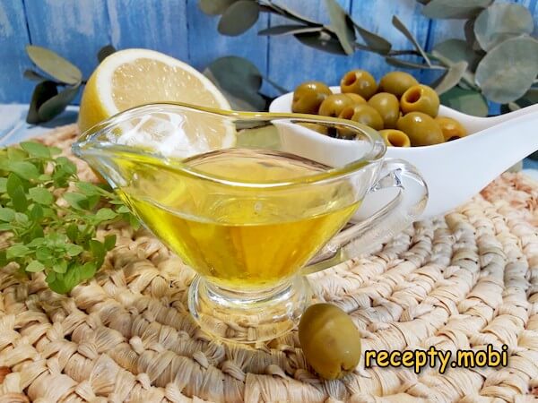 Classic variant of dressing for Greek salad