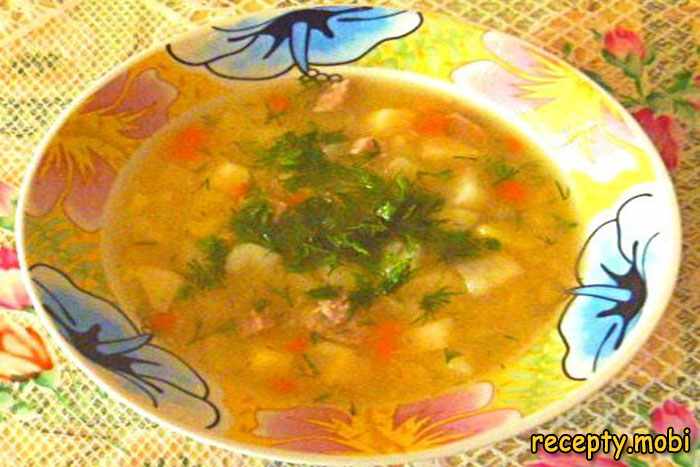 Суп с говядиной, картофелем и овощами