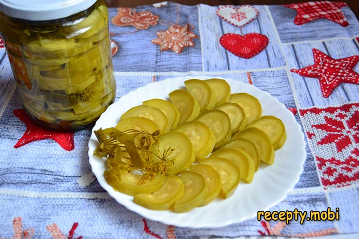 Маринованные кабачки с укропом на зиму