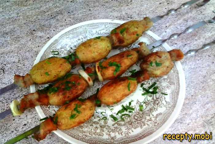 Шашлык из картошки с салом