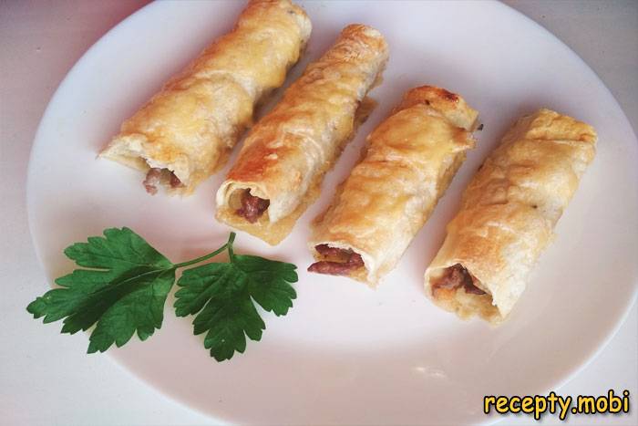 Трубочки из лаваша с фаршем