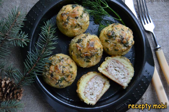 Картофельные зразы с фаршем в духовке