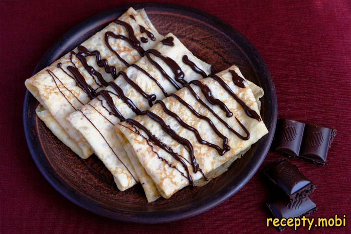 Блинчики с бананом и шоколадом