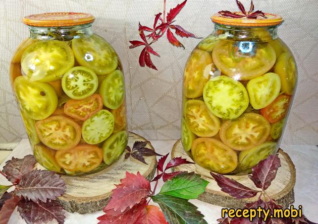 Маринованные зелёные помидоры на зиму «Осенний калейдоскоп»